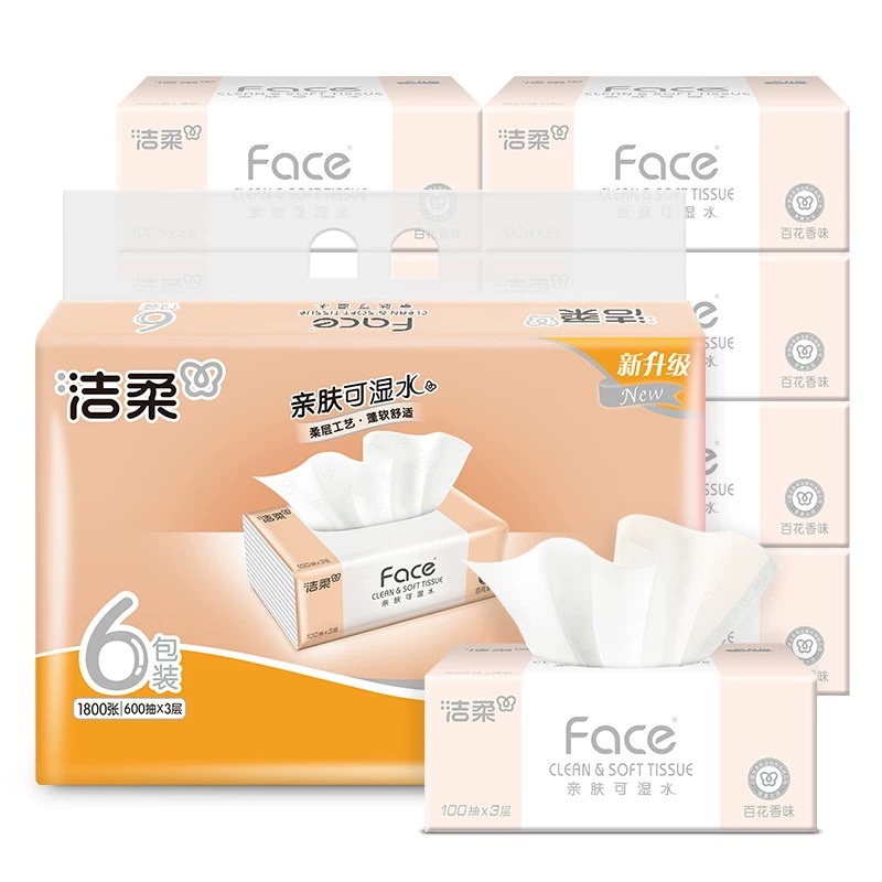 洁柔抽纸百花香720抽 6包装