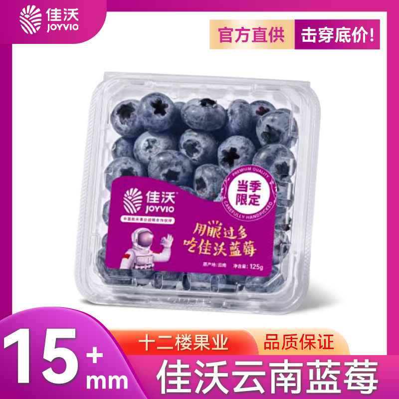 蓝莓丨佳沃牌云南蓝莓15＋，125g/盒
