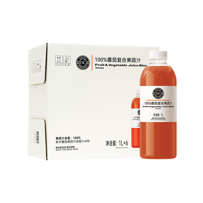 DL系列丨胖东来100％番茄复合果蔬汁1L*6瓶